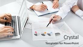  Presentation with business plan - Presentation theme with project - close-up of business people discussing background and a light gray colored foreground