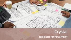  Presentation with team working together - Beautiful presentation theme featuring project - closeup of multiethnic hands backdrop and a coral colored foreground