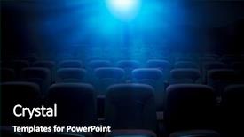  Presentation with theater - Slide deck with project - dark film theater with projection background and a black colored foreground