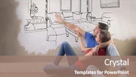  Presentation with new home - Amazing PPT theme having project - daydreaming a new home backdrop and a coral colored foreground