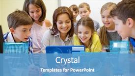  Presentation with elementary school technology - Beautiful PPT theme featuring project - education elementary school learning technology backdrop and a teal colored foreground
