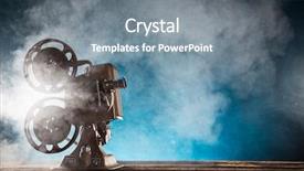  Presentation with life history - Cool new presentation with old style movie projector still backdrop and a gray colored foreground