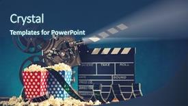  Presentation with life history - Amazing slide deck having old style movie projector still backdrop and a ocean colored foreground