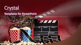  Presentation with life history - Beautiful PPT layouts featuring old style movie projector still backdrop and a wine colored foreground