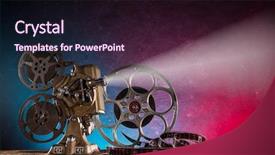  Presentation with life history - Slide deck consisting of old style movie projector still background and a wine colored foreground