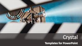  Presentation with life history - PPT theme featuring old style movie projector still background and a dark gray colored foreground