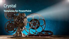  Presentation with life history - Colorful presentation enhanced with old style movie projector still backdrop and a ocean colored foreground