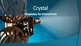  Presentation with old style - Amazing presentation having old style movie projector still backdrop and a ocean colored foreground