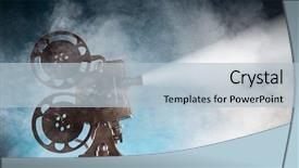  Presentation with life history - Presentation theme consisting of old style movie projector still background and a light blue colored foreground