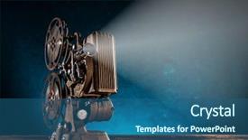  Presentation with life history - Amazing slide set having old style movie projector still backdrop and a ocean colored foreground