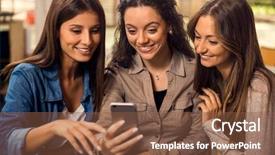  Presentation with pause - Amazing presentation having project app shopping - group of girls making backdrop and a  colored foreground