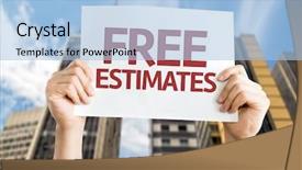  Presentation with free urban - Presentation theme featuring free estimates card background and a light blue colored foreground