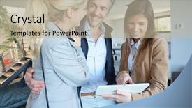  Presentation with real estate - Amazing theme having project buy - couple visiting home with real-estate backdrop and a mint green colored foreground