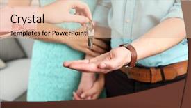  Presentation with real estate growth - Presentation theme with project buy - real estate agent giving keys background and a lemonade colored foreground