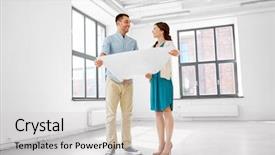  Presentation with mortgage - Theme having project buyer - mortgage people and real estate background and a light gray colored foreground