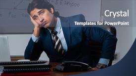  Presentation with late - PPT theme with project cost - financial specialist working late background and a ocean colored foreground