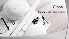  Presentation with project - Amazing PPT layouts having project drawing and laptop top backdrop and a white colored foreground