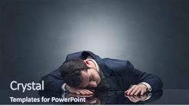  Presentation with dysfunctional workplace - Audience pleasing PPT layouts consisting of project end study - young businessman fell asleep backdrop and a  colored foreground