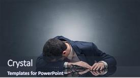  Presentation with workplace - Amazing slides having project end study - young businessman fell asleep backdrop and a  colored foreground