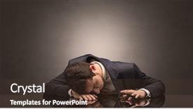  Presentation with copy space - Amazing slide set having project end study - young businessman fell asleep backdrop and a  colored foreground