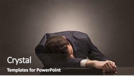  Presentation with sexual harassment workplace - Slide deck enhanced with project end study - young businessman fell asleep background and a  colored foreground