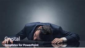  Presentation with sexual harassment workplace - Slide set consisting of project end study - young businessman fell asleep background and a  colored foreground