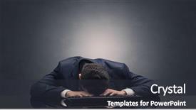  Presentation with racism workplace - Colorful presentation theme enhanced with project end study - young businessman fell asleep backdrop and a  colored foreground