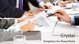  Presentation with financing - Presentation enhanced with project financing - close-up of businessman explaining background and a  colored foreground