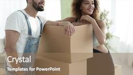  Presentation with next - Audience pleasing presentation theme consisting of project life - couple standing next to boxes backdrop and a coral colored foreground