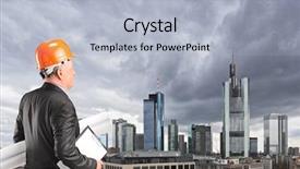  Presentation with buildings - Presentation theme having christmas decoration on white background isolated on white christmas card background and a sky blue colored foreground