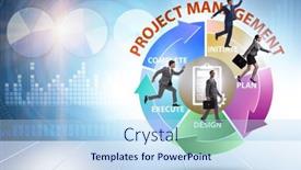  Presentation with project management - PPT theme enhanced with project-management-concept-in-stages background and a light blue colored foreground