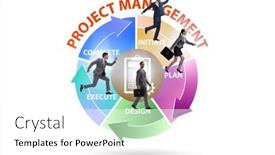  Presentation with project management - Slide set consisting of project-management-concept-in-stages background and a white colored foreground