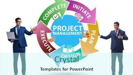  Presentation with project management - Presentation theme consisting of project-management-concept-in-stages background and a cool aqua colored foreground