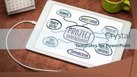  Presentation with digital project - Slide set enhanced with project-management-flow-chart background and a  colored foreground