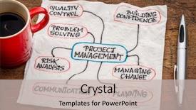  Presentation with project management - Colorful presentation theme enhanced with project management flow chart backdrop and a soft green colored foreground