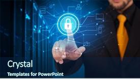  Presentation with displaying - Amazing presentation design having project control - man touching hologram projection displaying backdrop and a navy blue colored foreground