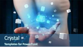  Presentation with older person holding pills - Cool new PPT layouts with project controll management - person holding hologram projection displaying backdrop and a ocean colored foreground