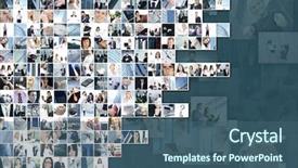  Presentation with project management - Colorful PPT theme enhanced with project management teamwork - business collage made of many backdrop and a ocean colored foreground