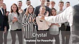  Presentation with project manager - PPT layouts enhanced with project-manager-and-a-group background and a dark gray colored foreground