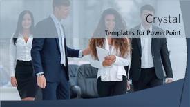  Presentation with project manager - Amazing presentation design having project-manager-and-business-team backdrop and a light blue colored foreground