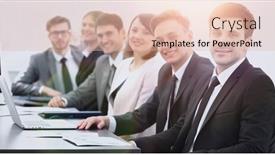  Presentation with project manager - Slides with project-manager-and-professional-business background and a lemonade colored foreground