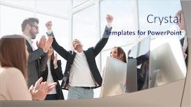  Presentation with project manager - PPT theme having project-manager-and-the-working background and a sky blue colored foreground