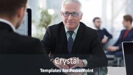  Presentation with project manager - Colorful PPT layouts enhanced with project manager conducts an interview backdrop and a wine colored foreground