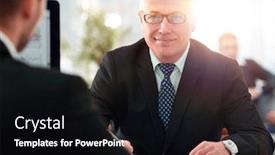  Presentation with project manager - Presentation theme having project manager conducts an interview background and a black colored foreground