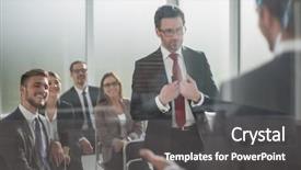  Presentation with project manager - Cool new PPT theme with project manager makes a report backdrop and a dark gray colored foreground