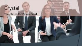  Presentation with financial report - PPT theme enhanced with project offer - discussing corporate financial report background and a coral colored foreground