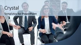  Presentation with financial report - Presentation featuring project offer - discussing corporate financial report background and a light blue colored foreground