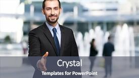  Presentation with urban farming project - Beautiful slide set featuring project offer - handsome businessman offering handshake backdrop and a  colored foreground