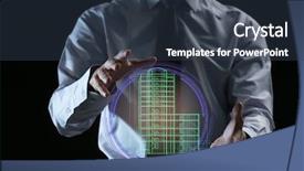  Presentation with dark building - Colorful presentation theme enhanced with project offer - real estate agent showing projection backdrop and a tawny brown colored foreground