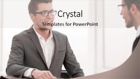  Presentation with partners - Presentation design featuring project offer - young business partners discuss new background and a light gray colored foreground